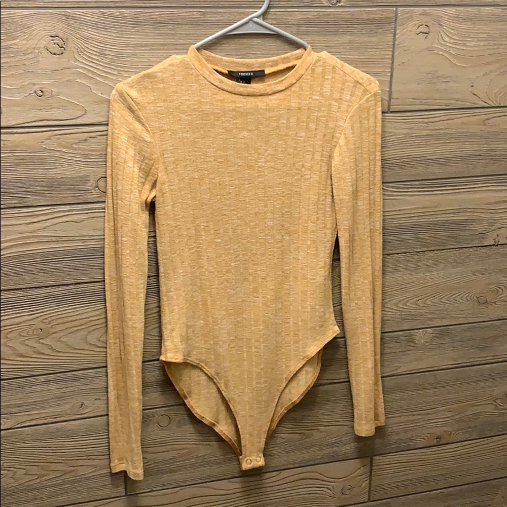 Yellow One-Piece Bodysuit Long Sleeve